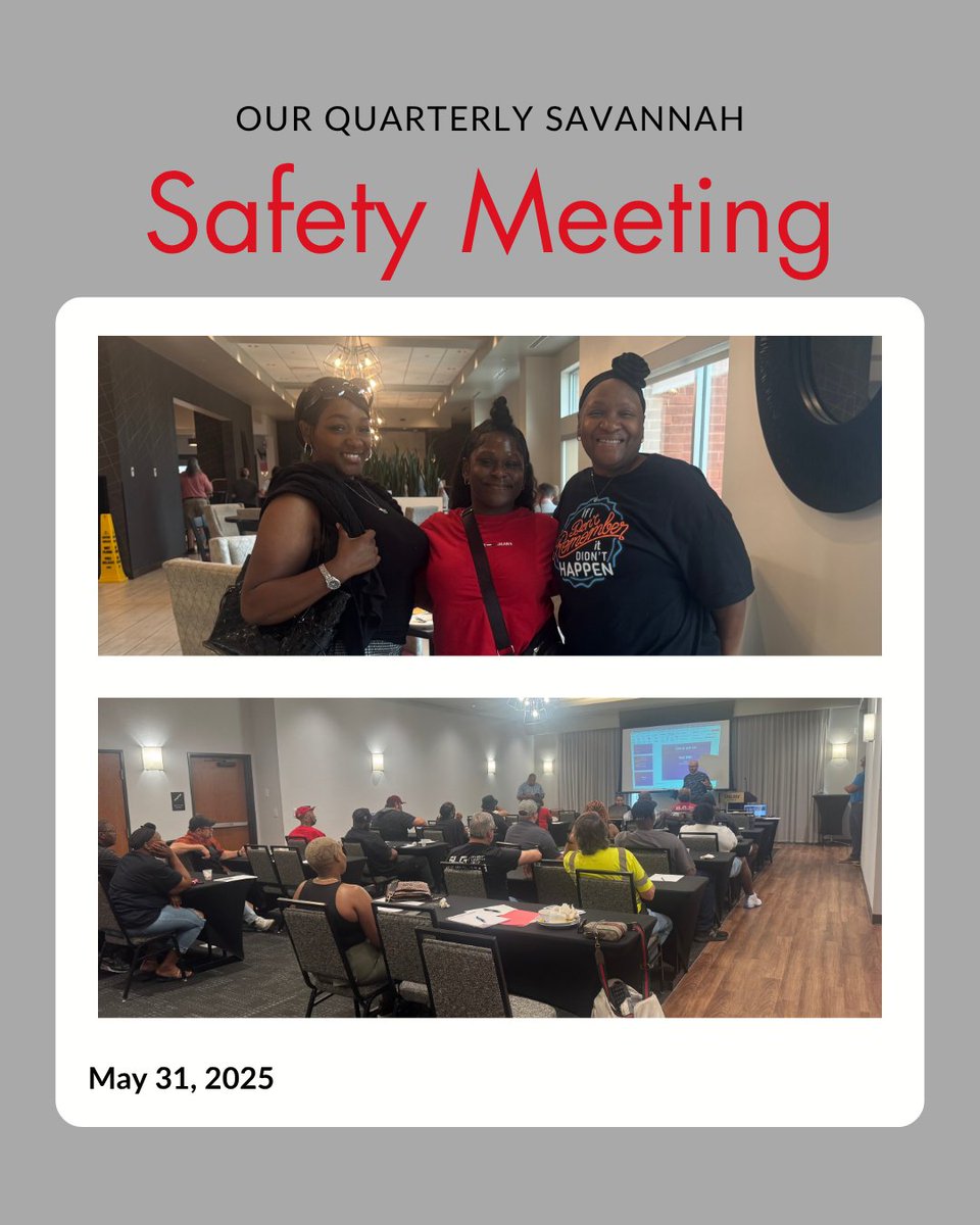 Snapshots from our recent Savannah Safety Meeting! 👷‍♂️🛻 A big thank you to everyone who joined us to prioritize safety, celebrate excellence, and keep SLG moving forward—together. 

#safetyfirst #safetyinlogistics #Savannahlogistics #logisticssolutions #SavannahLogisticsGroup