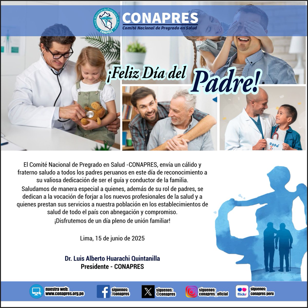 conapres's tweet photo. ✅ CONAPRES │ ¡Feliz Día del Padre! 
➡️ web: https://t.co/H9kA1cfno2
#CONAPRES #PregradoenSalud #SINAPRES https://t.co/FhXXawENJ4