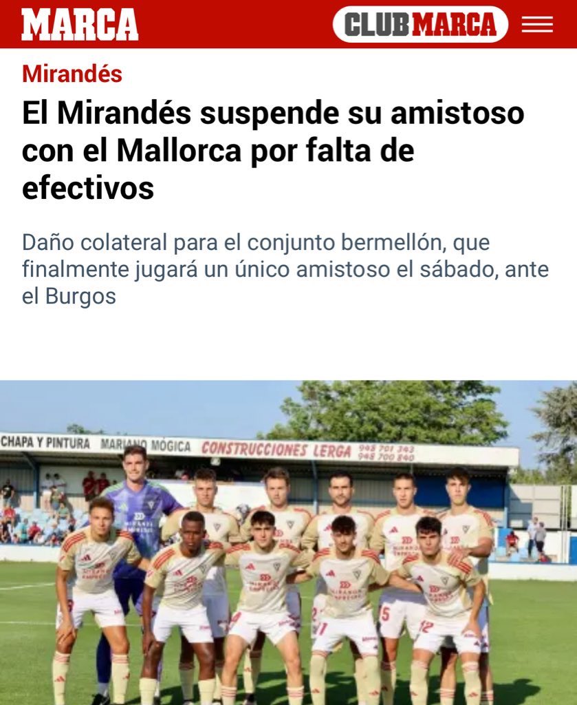 GuilleCasquero's tweet photo. En agosto cancelaron amistosos porque no tenían jugadores suficientes en plantilla. En agosto.

El CD Mirandés, desde una ciudad de 36.000 habitantes, luchando por estar en 1ª división. 

La historia del año y de la década en el fútbol español. Qué top. https://t.co/QUYp2mpAYa