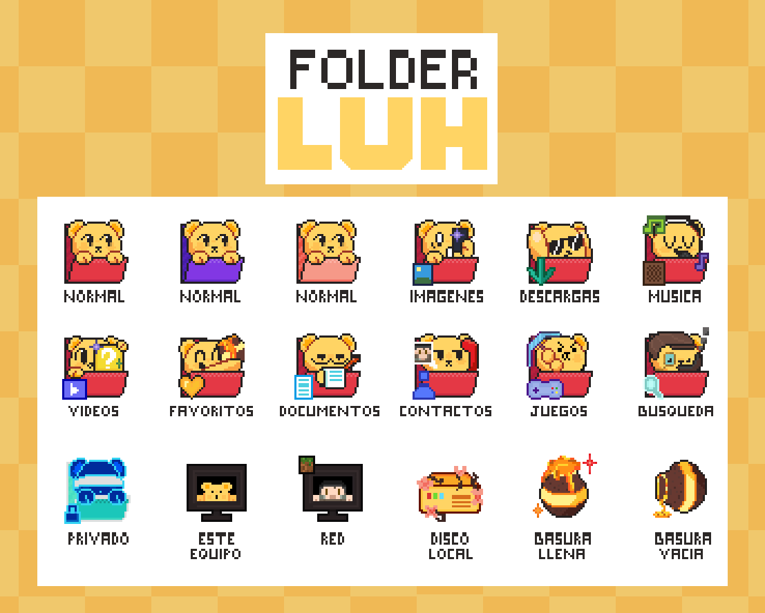 uv0la's tweet photo. Buenas, hice íconos de folder del osito más supercalifragilisticoespialidoso de todo Minecraft. (^-^)/

Créditos y agradecimientos a @EbiEbiBeam por permitirme hacer estos íconos. Vayan a checar su contenido, es muy bueno. 💛

Link del folder: https://t.co/m15fIE9iQK https://t.co/kLpxhDw8RB