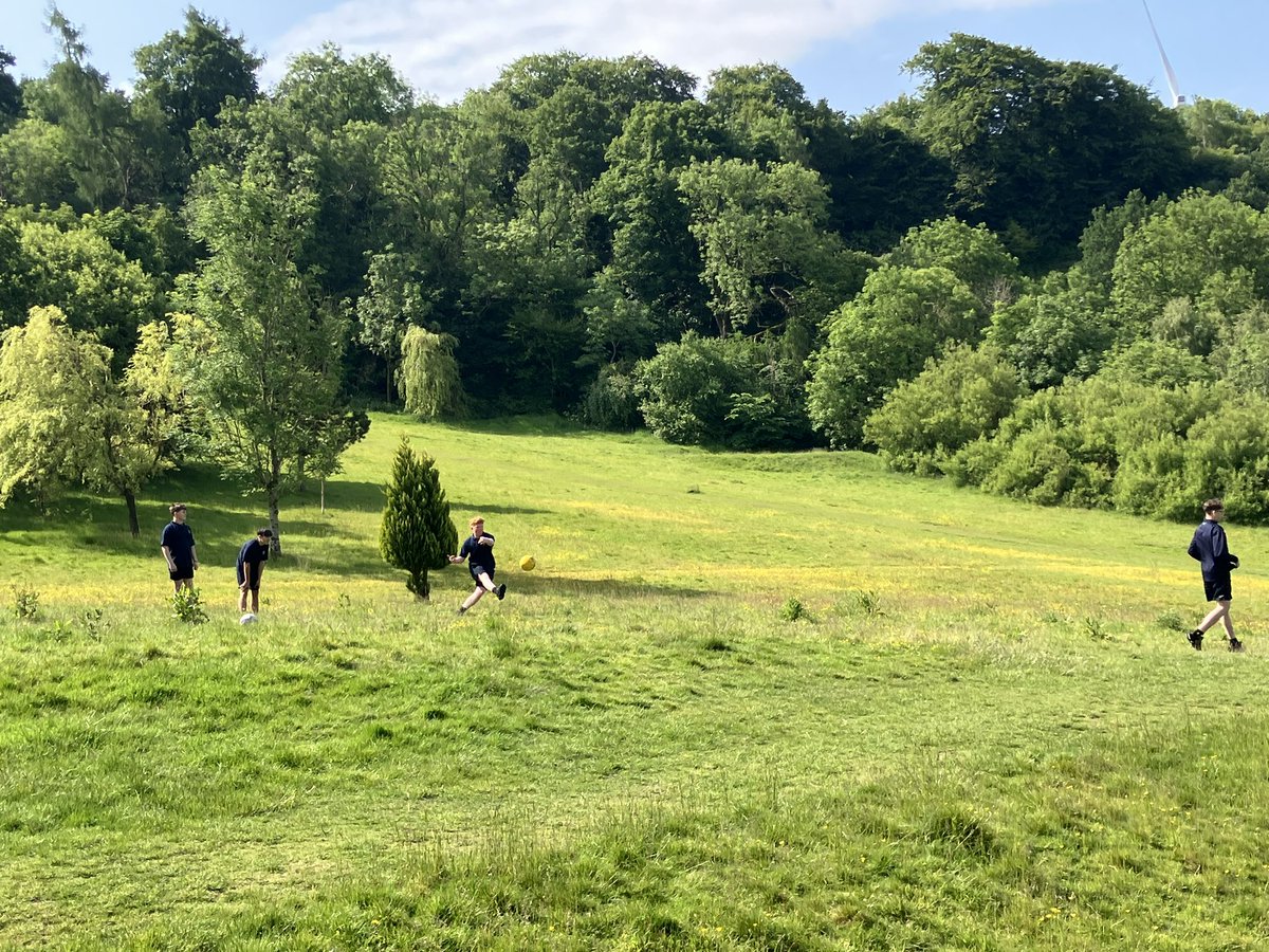 FernhillPe's tweet photo. Football Golf! 

We seized the opportunity for a round of football golf on Wednesday this week! 

Great chance to chat through physical / mental / emotional / social factors and how they impact on performance! https://t.co/iAYZC3UjUl