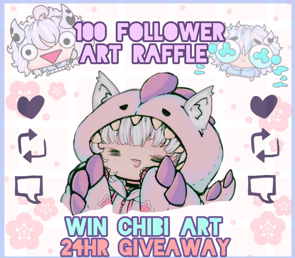 🩷💜 i reached 100 😭 ty for the support 💜🩷 in celebration I'm hosting a chibi art raffle 🩷💜

             To Enter : 💬 | 🔃 | 🩷 

        Comment Ref/Model below 
💙🩷 Tag a friend for extra entry 💙🩷

  🩷💙 Ends 24hrs from now 🩷💙
     #Giveaway #Raffle #chibi