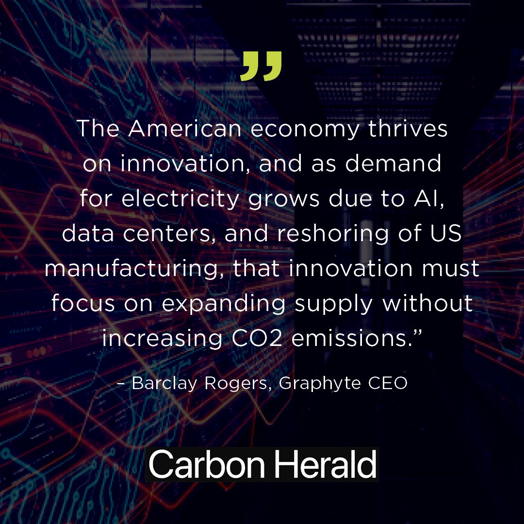 As the <a href="/EPA/">U.S. EPA</a> moves to undo #emissions rules for #powerplants, Graphyte CEO Barclay Rogers shared his POV with the <a href="/CarbonHerald/">Carbon Herald</a>: 

“If we’re going to pull back rules on emissions from power plants, we need to accelerate efforts to remove CO2 from the atmosphere with immediately