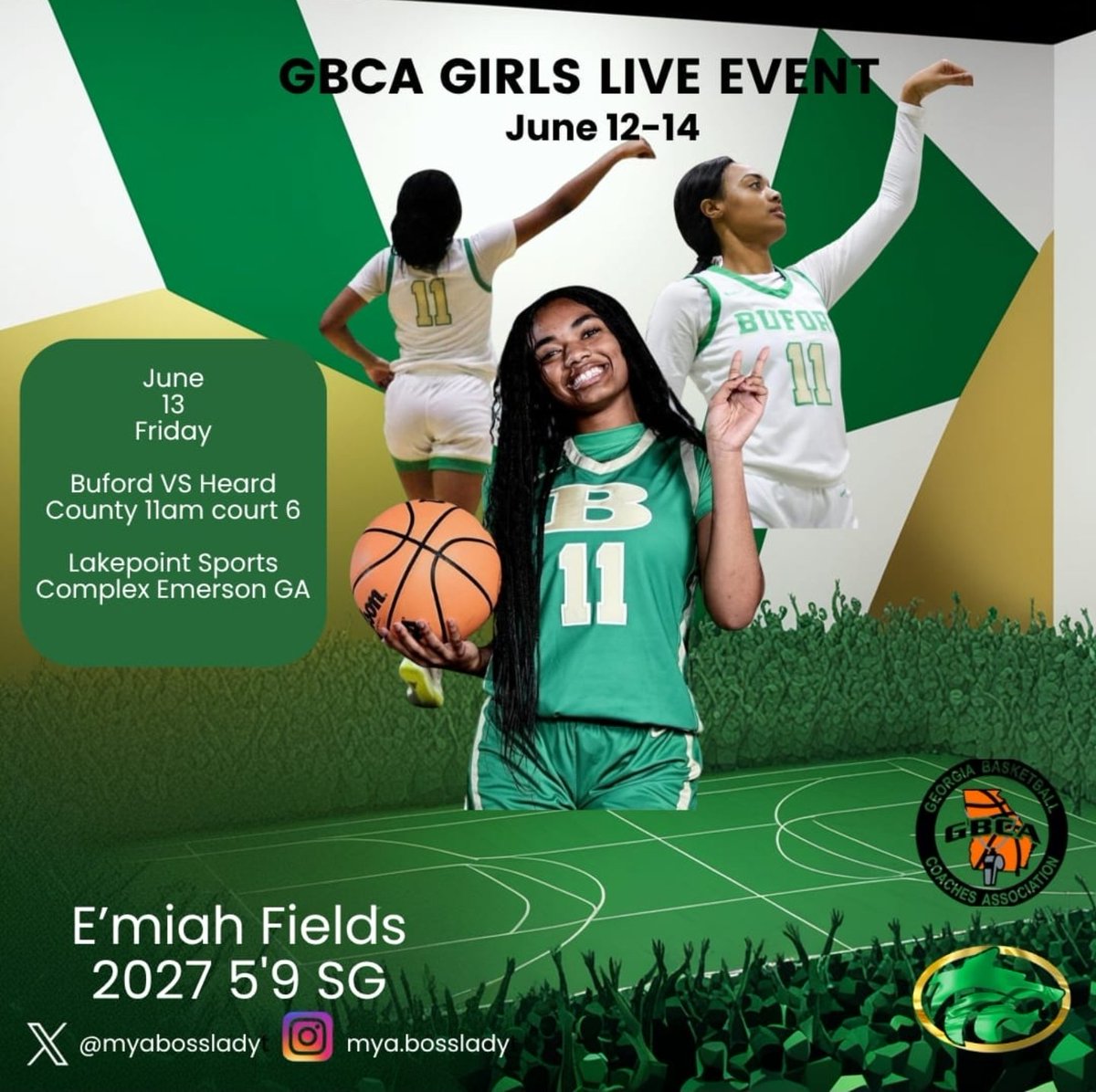 E'miah Bosslady Fields (@myabosslady) on Twitter photo College coach's this is where I will be this weekend come check me out.
<a href="/_Breezy_Briii/">Breezy</a> <a href="/angienelp/">Angie Nelp</a> <a href="/BaylorWBB/">Baylor Women's Basketball</a> <a href="/CanesWBB/">Hurricanes Women’s Basketball</a> <a href="/EssenceGirlsBB/">Essence Girls Basketball</a> <a href="/Buford_WBB/">Buford Women's Basketball</a> <a href="/GoMocsWBK/">Chattanooga WBB</a> <a href="/GSU_WBasketball/">GSU Women's Basketball</a> <a href="/KPannell71/">“KP”</a> <a href="/RebsWBB_rec/">Ole Miss WBB Recruiting</a> <a href="/TulsaWBB/">Tulsa W Basketball</a> <a href="/coachgracia/">Eric Gracia</a> College coach's this is where I will be this weekend come check me out.
<a href="/_Breezy_Briii/">Breezy</a> <a href="/angienelp/">Angie Nelp</a> <a href="/BaylorWBB/">Baylor Women's Basketball</a> <a href="/CanesWBB/">Hurricanes Women’s Basketball</a> <a href="/EssenceGirlsBB/">Essence Girls Basketball</a> <a href="/Buford_WBB/">Buford Women's Basketball</a> <a href="/GoMocsWBK/">Chattanooga WBB</a> <a href="/GSU_WBasketball/">GSU Women's Basketball</a> <a href="/KPannell71/">“KP”</a> <a href="/RebsWBB_rec/">Ole Miss WBB Recruiting</a> <a href="/TulsaWBB/">Tulsa W Basketball</a> <a href="/coachgracia/">Eric Gracia</a>
