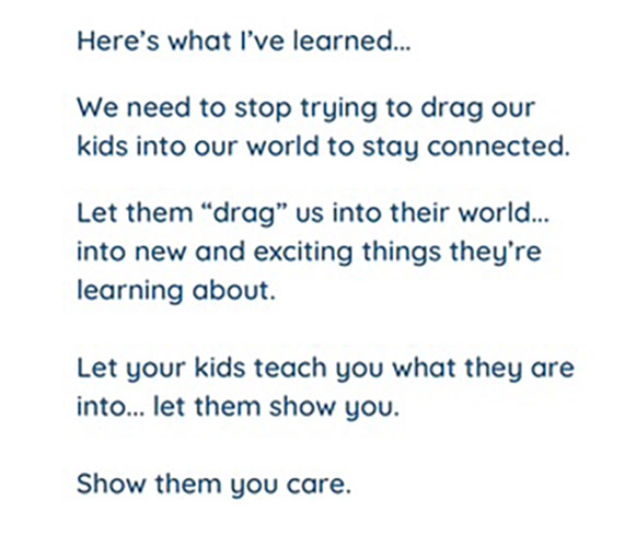 We love these thoughts from @bigflifejournal

If you really want to connect with your grandkids, find out what their interests are.
Let them tell you and show you what intrigues them.
Enter their world.

grandparentslink.com/experts-corner…