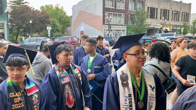 OaksidePrep's tweet photo. We proudly celebrated our first-ever high school graduation! 68 students were honored at The Strand Theatre, cheered on by families, staff, and community leaders. 

Read more: https://t.co/XGlAavgNMS
#OaksidePrep #OaksideEagles #OaksideScholars #MichiganCharter https://t.co/JdjaSSKnMP