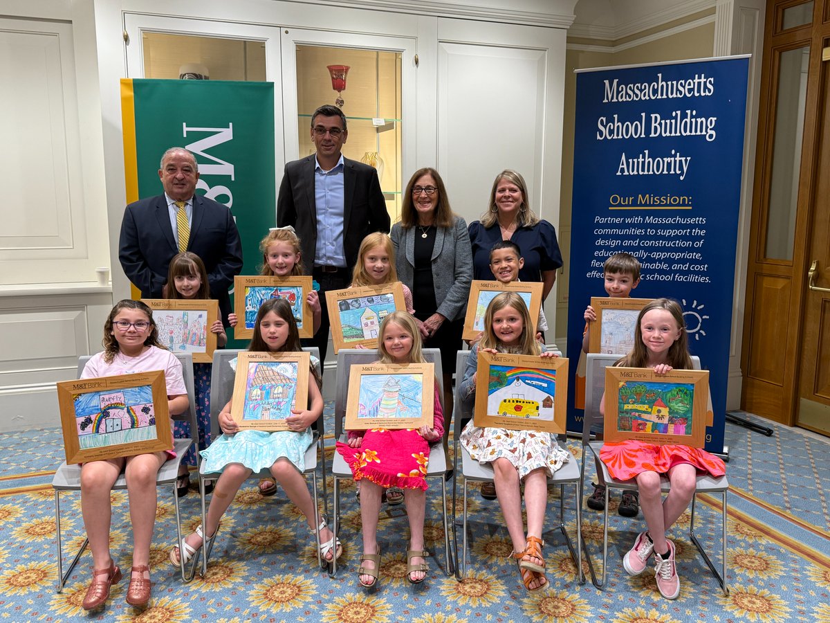 Yesterday, <a href="/MassTreasury/">Deborah Goldberg</a>, <a href="/MandT_Bank/">M&T Bank</a> &amp; <a href="/Mass_SBA/">MSBA</a> joined together to celebrate the winners of the 16th annual My Ideal School contest. Congratulations to the 2025 winners!