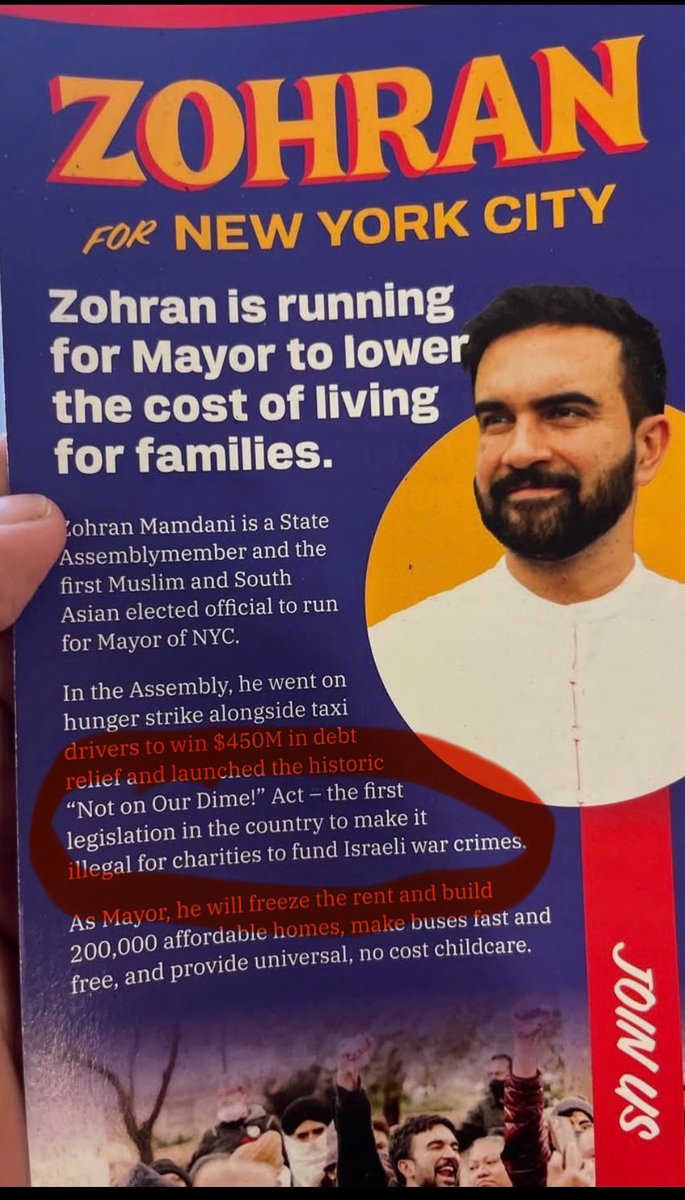 DSA: It’s not fair, why do they keep asking Zohran about Israel?

Zohran Campaign: Israel, Israel, Israel 🔽
