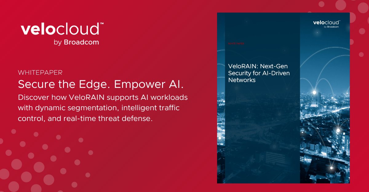 VeloRAIN supports secure, scalable AI traffic with intelligent slicing, segmentation, and zero trust. Want to understand the architecture? Read the full whitepaper for insights: bit.ly/4dV5uGK