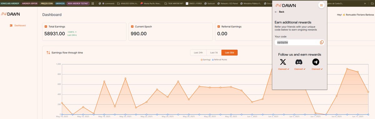 <a href="/dawninternet/">DAWN</a> <a href="/solana/">Solana</a> #DePIN #Airdrop #extensão
🪂Airdrop Depin fácil de fazer, estamos na época 2 no total de 9, tempo suficiente para usar a oscilação da sua internet e Farm pontos, usa meu código abaixo e ganhe recompensas: 👉xqn2qc0w👈 e instala a extensão em 👇👇👇: