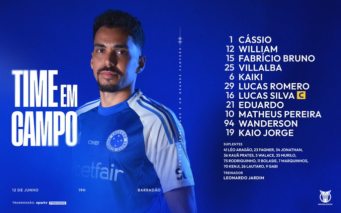 Cruzeiro escalado para enfrentar o Vitória