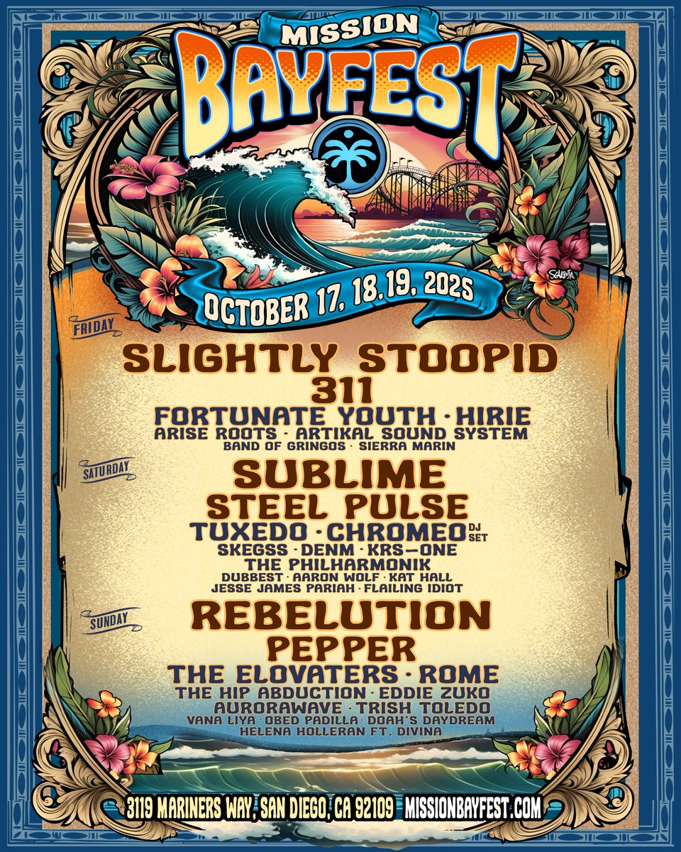 San Diego, we’re comin’ back 🌴🌊 Pumped to return to Mission Bayfest on October 19! Last time was magic by the water and we’re ready to do it all again 🤙 Tickets on sale now — grab yours and meet us in the sunshine!

bayfestsd.com
