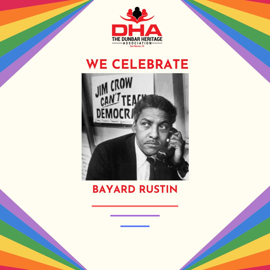 This #PrideMonth, DHA honors Bayard Rustin — a Black, openly gay civil rights leader who organized the 1963 March on Washington. His legacy reminds us: Black history is queer history. 🖤🌈✊🏾 #BayardRustin #BlackAndProud #LGBTQHistory #DunbarHeritageAssociation