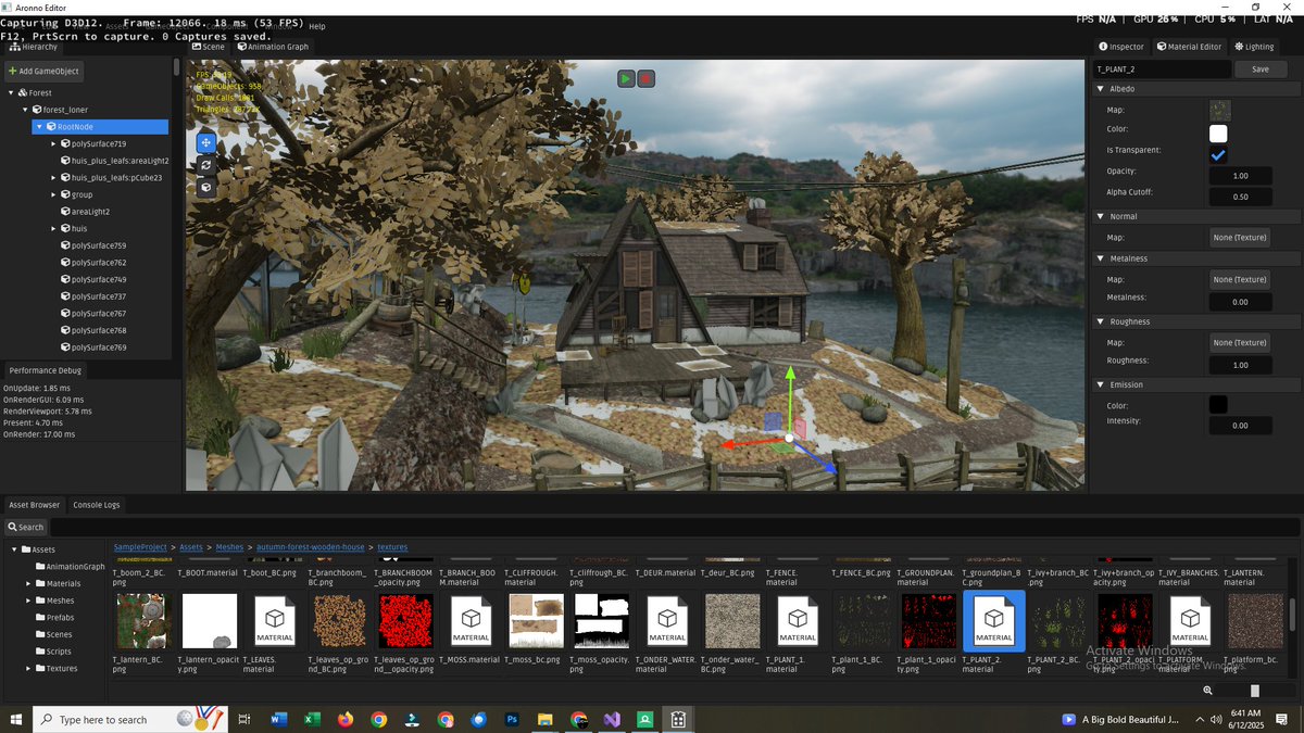 stringvariable's tweet image. Some of the latest screenshots of Aronno Engine Editor #AronnoEngine