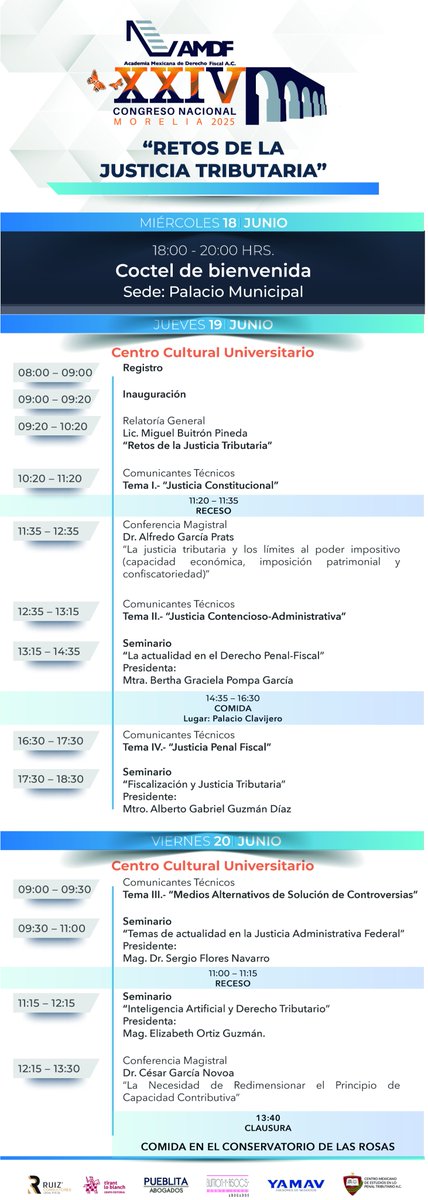 AMDF (@amdf4) on Twitter photo Faltan pocos días para que inicie el XXIV Congreso Anual en Morelia, donde contaremos con más de 40 temas presentados por juristas y académicos de México, España, Venezuela, Bolivia y Argentina. Inscríbete al correo academia@amdf.org.mx o al número 55 1304 2635
<a href="/domingoruizl/">Domingo Ruiz López</a> Faltan pocos días para que inicie el XXIV Congreso Anual en Morelia, donde contaremos con más de 40 temas presentados por juristas y académicos de México, España, Venezuela, Bolivia y Argentina. Inscríbete al correo academia@amdf.org.mx o al número 55 1304 2635
<a href="/domingoruizl/">Domingo Ruiz López</a>
