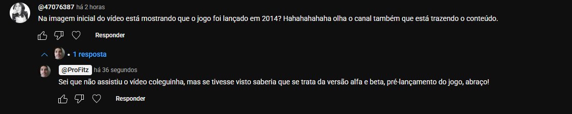Profitz14's tweet image. Depois de muito tempo ausente, fui dar uma olhada nos comentários e me deparo com a pérola (a dúvida dele é tirada com 5s de vídeo KK)
Como cês tão?