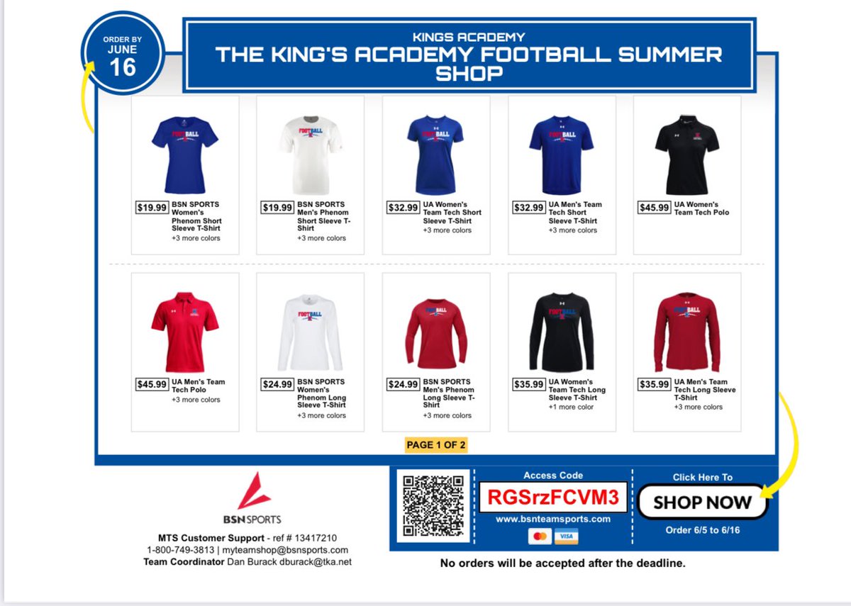 Cj Bates (@cbatesbsn561) on Twitter photo <a href="/CoachBurack22/">Dan Burack</a> <a href="/TKALionsFB/">TKA Lions Football</a> hurry and get your summer football gear while the shop is open!!! Only 4 days left!!! <a href="/CoachBurack22/">Dan Burack</a> <a href="/TKALionsFB/">TKA Lions Football</a> hurry and get your summer football gear while the shop is open!!! Only 4 days left!!!