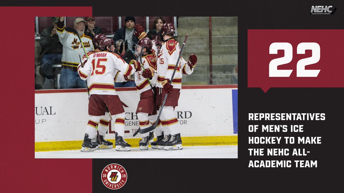 Norwich Cadets (@norwichcadets) on Twitter photo ๐ALL-ACADEMIC TEAM ๐ 22 members of
<a href="/NorwichMHKY/">Norwich Men's Ice Hockey</a> made this year's <a href="/NEHockeyConf/">NE Hockey Conference</a>
All-Academic team, while 15 members of <a href="/norwich_whockey/">Norwich W Hockey</a> were honored. #RollWick #d3hky MEN'S RELEASE: tinyurl.com/ye288h32
WOMEN'S RELEASE: tinyurl.com/h8rpumra ๐ALL-ACADEMIC TEAM ๐ 22 members of
<a href="/NorwichMHKY/">Norwich Men's Ice Hockey</a> made this year's <a href="/NEHockeyConf/">NE Hockey Conference</a>
All-Academic team, while 15 members of <a href="/norwich_whockey/">Norwich W Hockey</a> were honored. #RollWick #d3hky MEN'S RELEASE: tinyurl.com/ye288h32
WOMEN'S RELEASE: tinyurl.com/h8rpumra
