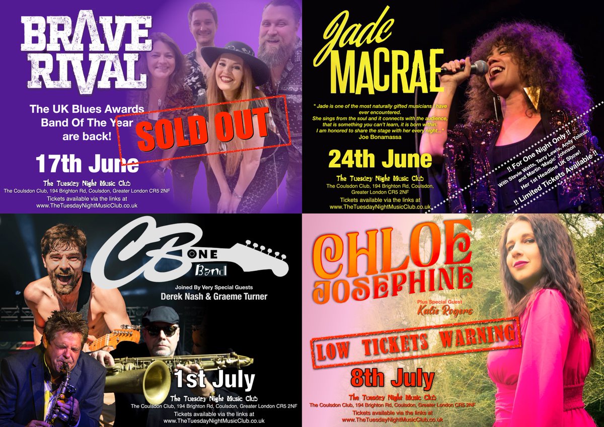 Just a glance at what's coming up in the next 4 weeks at The Club will give you a clue why we shift so many tickets and win Awards!  One's at capacity, another is nearly there and (in truth) you should be fighting over tickets for the others!  Get those tickets right now!