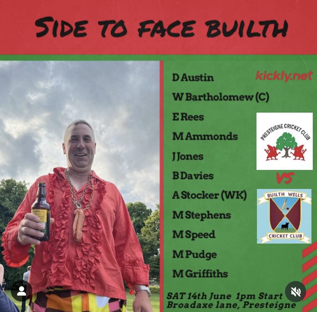 Presteigne Cricket Club (@presteignecc) on Twitter photo Making his 1st appearance of the season, the Burgler is back!!! The team to take on Builth Wells 2nds at home on Saturday, hopefully the rain has now passed so the game can go ahead. Get down and support the boys against a side who we always have a good battle against. <a href="/Worc_cl/">Worcestershire County League</a> Making his 1st appearance of the season, the Burgler is back!!! The team to take on Builth Wells 2nds at home on Saturday, hopefully the rain has now passed so the game can go ahead. Get down and support the boys against a side who we always have a good battle against. <a href="/Worc_cl/">Worcestershire County League</a>
