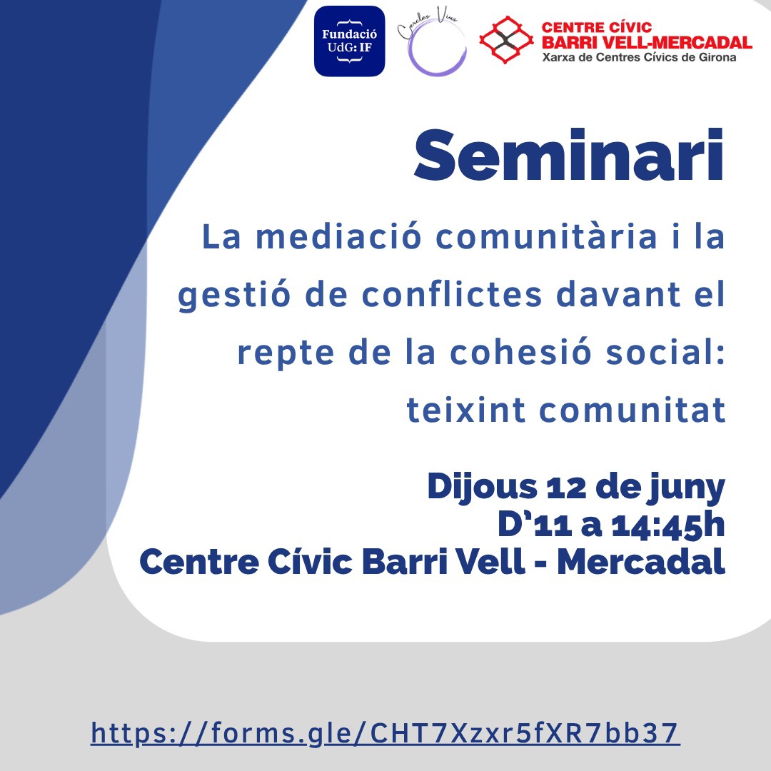Avui a Girona amb la <a href="/fundacioudg/">Fundació Universitat de Girona</a> parlant de #mediaciócomunitària