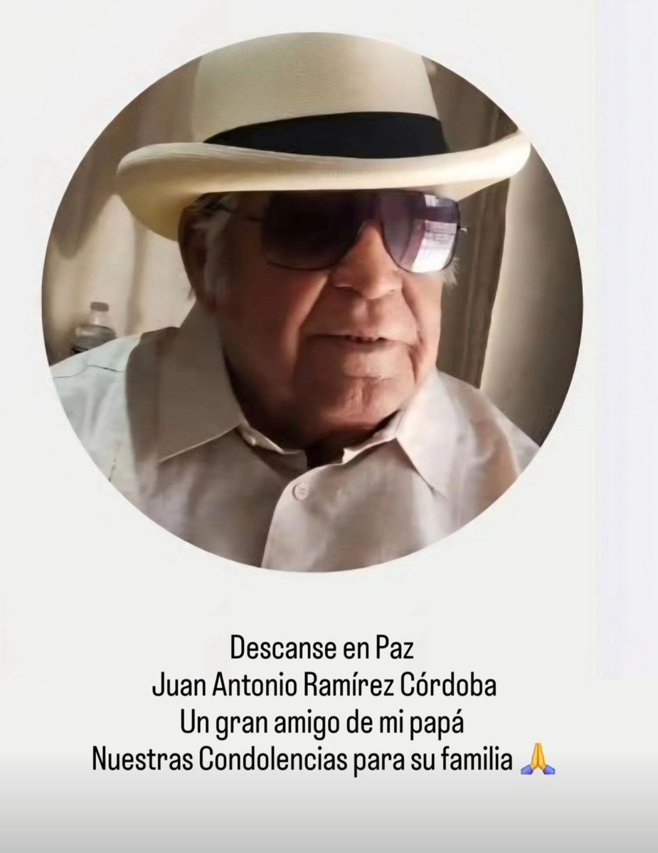 Que descanse en Paz 🙏 Don Juan Antonio Ramírez Córdoba, un gran amigo de mi papá <a href="/Arq_Benavides/">Hector Benavides F.</a> quienes trabajaron juntos muchísimos años en la Radio de Nuevo León, nuestras condolencias para su familia 🙏🙏🙏