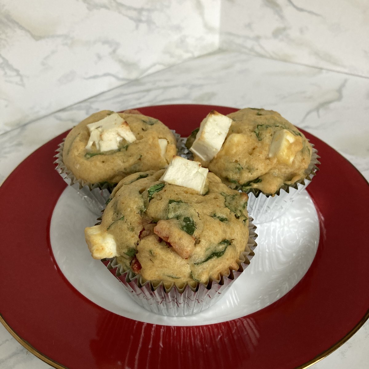 Nothing better to christen my new muffin pans than these Savory Feta Spinach and Red Pepper Muffins #bayarea #foodblog #foodblogger #cookwithzee #homecooking #vegetarian - cookwithzee.blogspot.com/2025/06/savory…