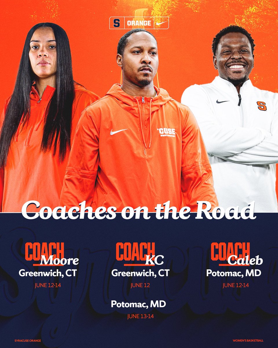 CuseWBB's tweet image. Big weekend on the road looking for future Orange 🍊
Do you have what it takes to fit our C.A.B. culture?
@CoachMoore_42
@KhyreedCarter
@calebsamsonn