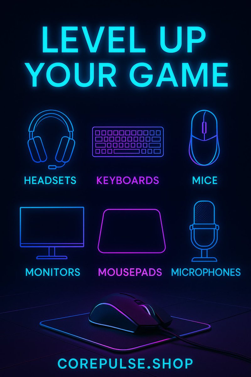 CorepulseShop's tweet image. LEVEL UP YOUR GAME ⚡
✔️ Headsets
✔️ Keyboards
✔️ Mice
✔️ Monitors
✔️ Mousepads
✔️ Microphones
Dein Setup beginnt hier 👉 corepulse.shop
#CorePulse #GamingGear #StreamerSetup #NeonVibes