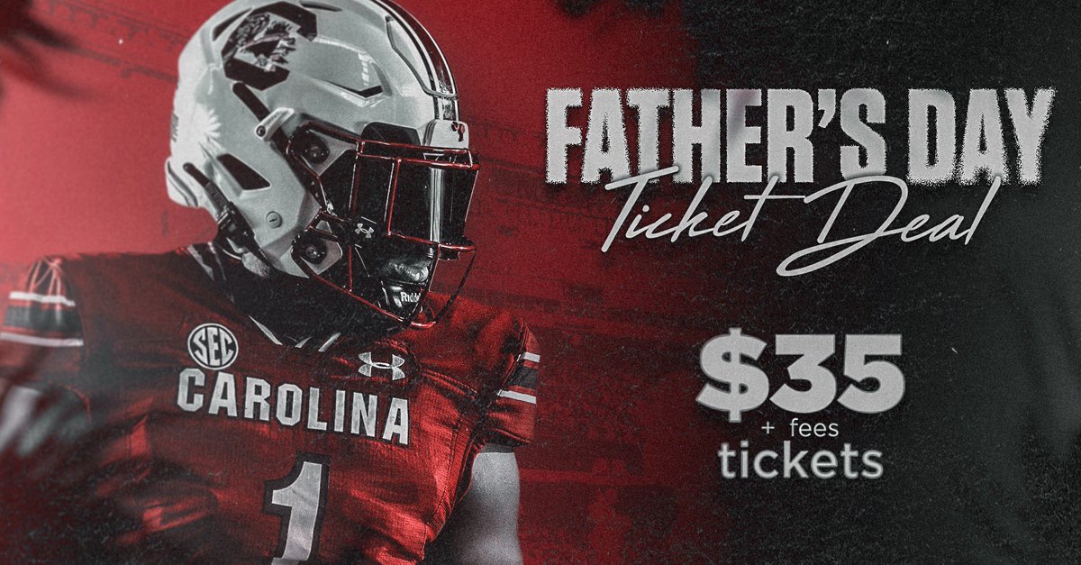 Luke Doty (@lukedoty9) on Twitter photo Check out our special Father's Day ticket offer! Select <a href="/GamecockFB/">South Carolina Football</a> tickets are only $35 through Sunday!
gofevo.com/group/gamecock… Check out our special Father's Day ticket offer! Select <a href="/GamecockFB/">South Carolina Football</a> tickets are only $35 through Sunday!
gofevo.com/group/gamecock…