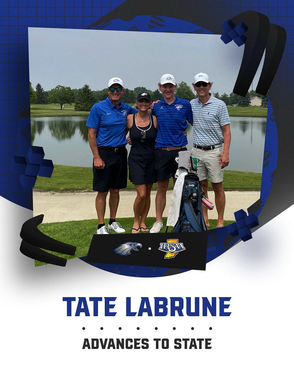 Boys Golf participated in the regional round of playoffs today, where the team finished 7th and Senior Tate LaBrune advanced to State individually after two playoff holes!  Way to go Tate and all the Eagles!