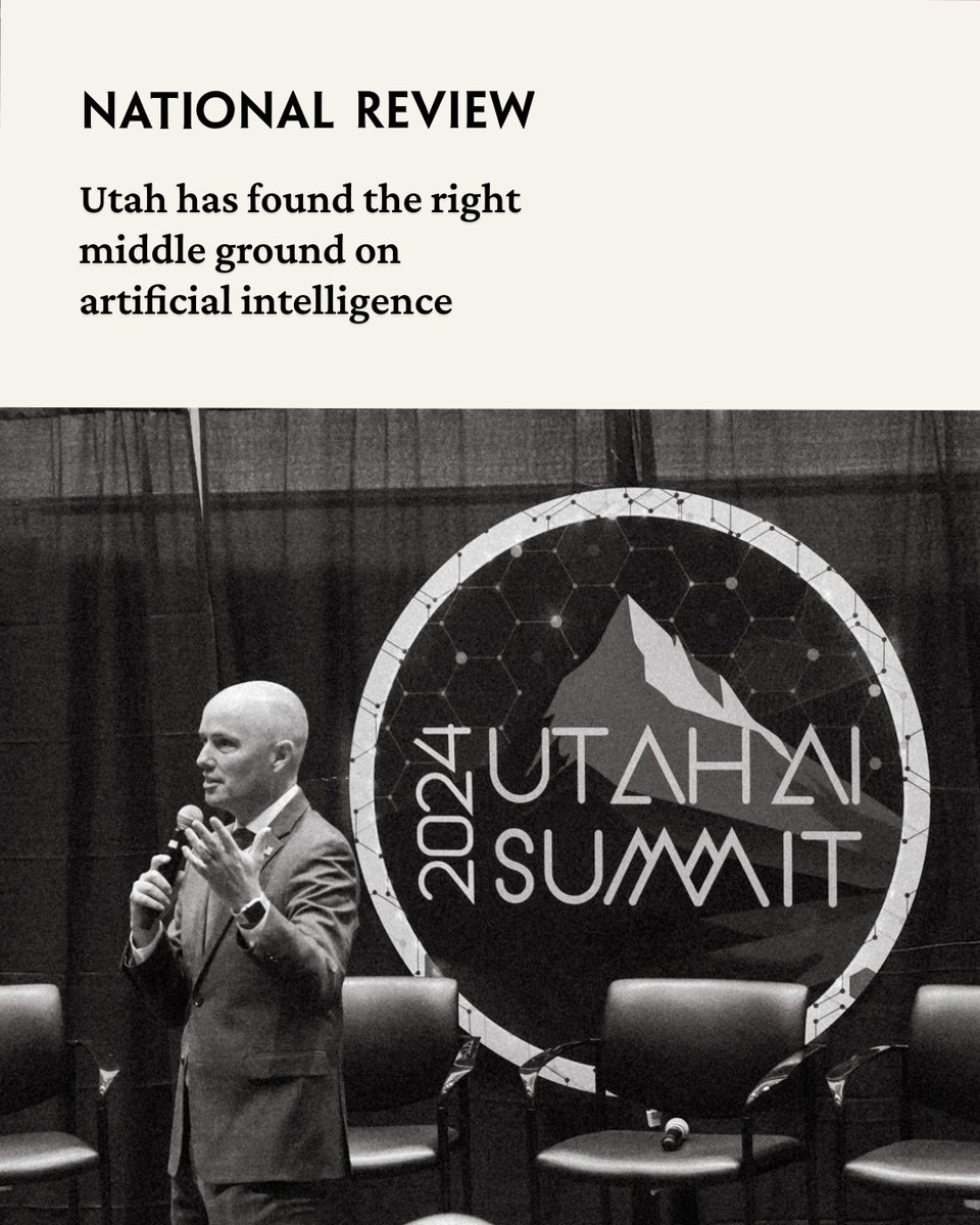 Governor Cox (@govcox) on Twitter photo Utah is showing the country a better path on AI. We don’t have to choose between innovation and safety. Our framework lets builders test responsibly while protecting civil liberties and earning public trust.
More here: nationalreview.com/2025/06/utah-h…
.
.
.
<a href="/UtahCommerce/">Utah Department of Commerce</a> Utah is showing the country a better path on AI. We don’t have to choose between innovation and safety. Our framework lets builders test responsibly while protecting civil liberties and earning public trust.
More here: nationalreview.com/2025/06/utah-h…
.
.
.
<a href="/UtahCommerce/">Utah Department of Commerce</a>