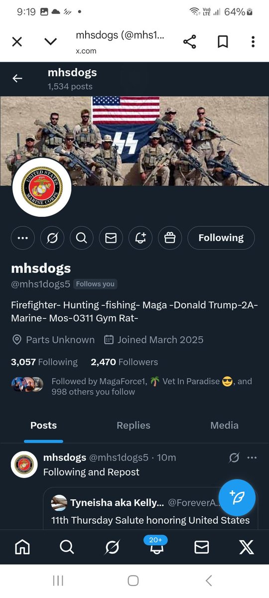 Let's come together to support this USMC veteran please follow <a href="/mhs1dogs5/">mhsdogs</a> and repost 💪🫶👊💥💯🇺🇸🫡 thank you for your service 🫡