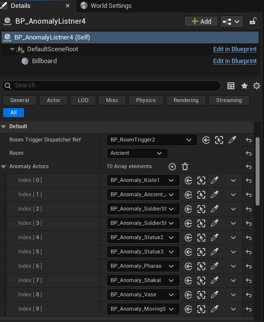 Finished building a flexible anomaly system for handling anomalies for each room a couple of days ago. Easy to add new anomalies. Super happy with how it's working. Close to 40 anomalies in place all ready. 100 is my goal ✅Lets go!

#ue5 #horrorgame #IndieGameDev