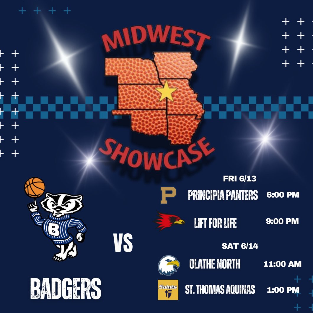 Bennington Girls Basketball (@bhsbadgersgbb) on Twitter photo ๐๐ตMIDWEST SHOWCASE๐ต ๐
๐๏ธ June 13/14
๐ KCK Showcase Center
๐๐ป<a href="/MW_Showcase/">Midwest Showcase</a>
#WeAreBPS #TEAM ๐๐ตMIDWEST SHOWCASE๐ต ๐
๐๏ธ June 13/14
๐ KCK Showcase Center
๐๐ป<a href="/MW_Showcase/">Midwest Showcase</a>
#WeAreBPS #TEAM