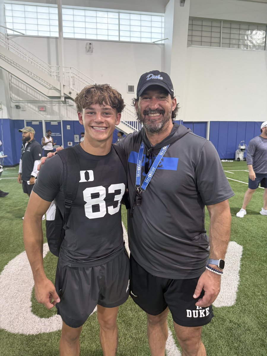 SteeleLogan4's tweet photo. Had an amazing time today at the Duke football camp! Super excited to get back out to campus this season! Thank you, @GinfanteMT @CoachZohn @coachRickLyster @CoachJMGarrett @Coach_MannyDiaz @JoeMento @CoachPersing @ChadStumhofer @RivalsDylanCC https://t.co/CnzHfvJ2FQ