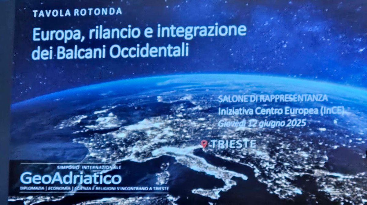 tatjana_rojc's tweet photo. TRIESTE:al convegno internazionale GeoAdriatico del Vitale Institute importanti approfondimenti con diplomatici, economisti, scienziati. Sull'allargamento UE ai Balcani Occidentali i miei interventi a un Panel molto interessante, moderato dal vice direttore ANSA Stefano Polli. https://t.co/Xk4a9iaYDr