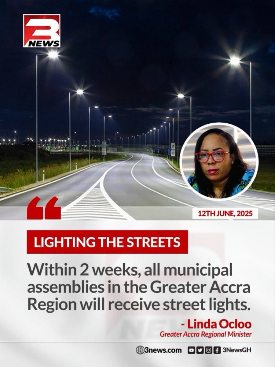 I’ll be distributing streetlights to all MMDAs for their MMDCEs to immediately fix to help brighten up the region. The two weeks time frame is for the lights to be shared, kindly take note 🇬🇭