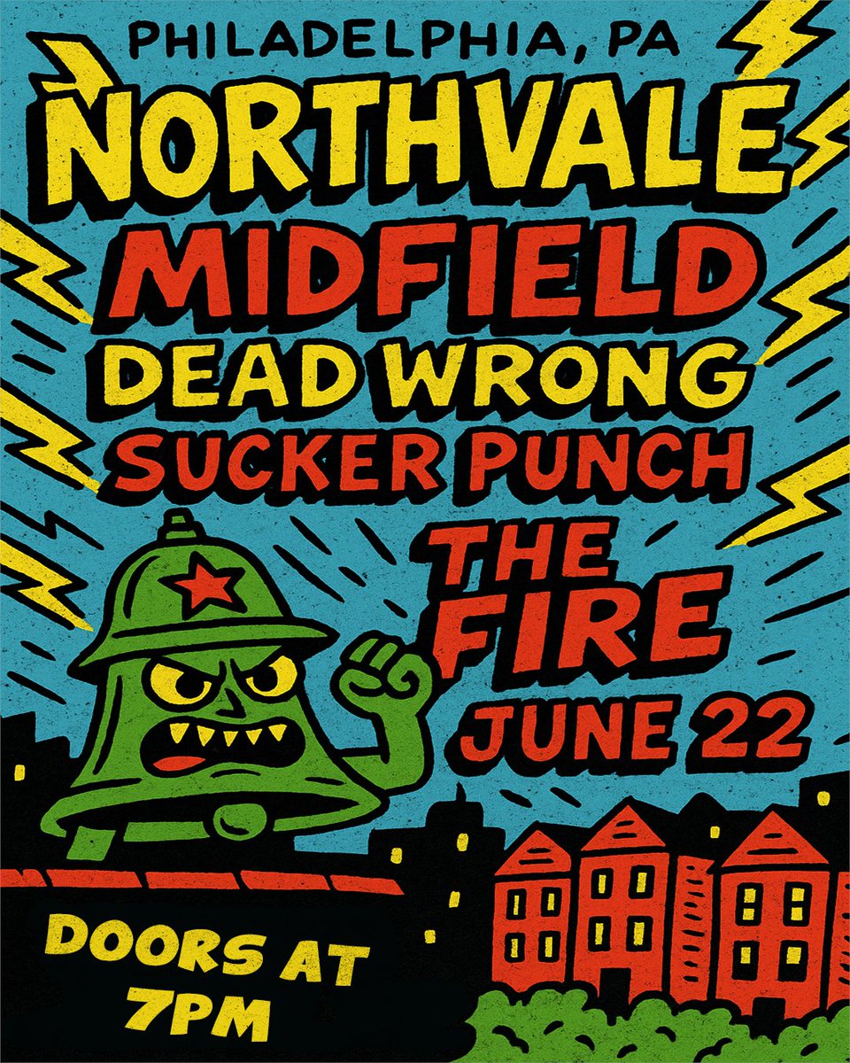 PHILLY!
We’re playing The Fire on Sunday 6/22 w/ <a href="/midfieldbandpa/">Midfield</a> <a href="/deadwrongpa/">Dead Wrong</a> &amp; <a href="/SuckerPunch_EC/">Sucker Punch</a> 
Sad songs and good people
🎟️ Get your tickets now — buff.ly/yksLome
#Northvale #PhillyMusic #TheFire #EmoShow #PopPunk