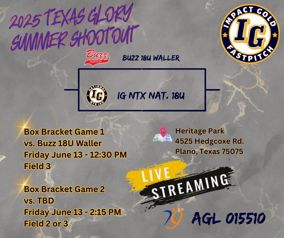 Harley Malone (@_harleymalone) on Twitter photo Here’s our schedule for the the Texas Glory Summer Shoutout! <a href="/IGNatl18uNTX/">IMPACT GOLD NATIONAL 18U NTX</a> <a href="/ImpactGoldOrg/">Impact Gold Fastpitch</a> <a href="/Coach_Lem_UAM/">Kyle Lem</a> <a href="/BrookeR2323/">Brooke Richards</a> Here’s our schedule for the the Texas Glory Summer Shoutout! <a href="/IGNatl18uNTX/">IMPACT GOLD NATIONAL 18U NTX</a> <a href="/ImpactGoldOrg/">Impact Gold Fastpitch</a> <a href="/Coach_Lem_UAM/">Kyle Lem</a> <a href="/BrookeR2323/">Brooke Richards</a>