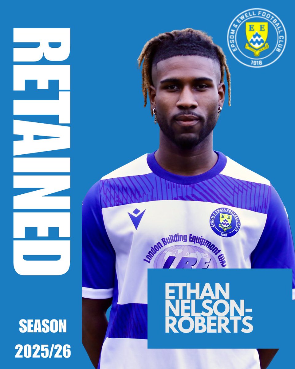 Epsom & Ewell Football Club (@epsomewellfc) on Twitter photo 🚨 Retained for 2025/26 🚨
“Ethan Nelson-Roberts brings pace, athleticism and quality on the ball. Strong in duels, dangerous going forward — great to have our vice-captain back for the new season! 🤝”
🎤 <a href="/Max_Johnson94/">Max Johnson</a> Joint Manager
#WeAreEpsom | #Salts | #Retained 🚨 Retained for 2025/26 🚨
“Ethan Nelson-Roberts brings pace, athleticism and quality on the ball. Strong in duels, dangerous going forward — great to have our vice-captain back for the new season! 🤝”
🎤 <a href="/Max_Johnson94/">Max Johnson</a> Joint Manager
#WeAreEpsom | #Salts | #Retained