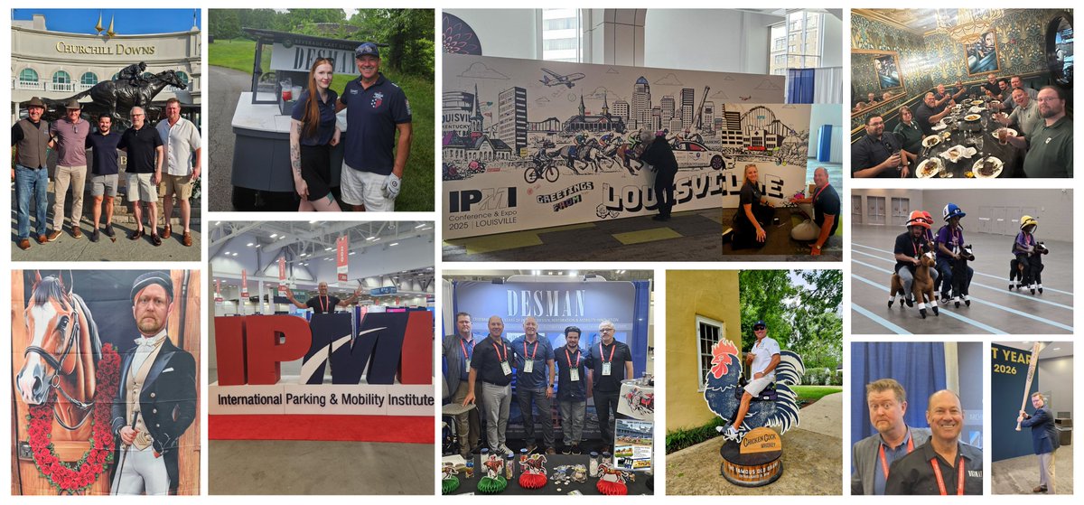 desmanparking's tweet photo. That’s a wrap on #IPMI2025! 🏇🏁
Team DESMAN brought Derby Days to Louisville, kept the drinks flowing as Beverage Cart Sponsor🅿️, and had a blast reconnecting with the best in the biz.
Thanks to @IPMIparking for another fantastic event—see you in Milwaukee! https://t.co/sRHIsS6bCj