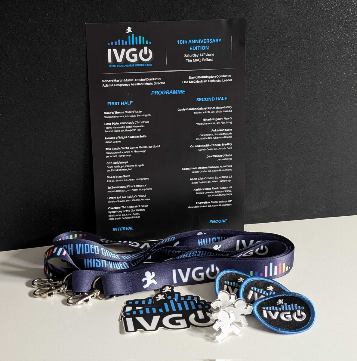 Irish Video Game Orchestra 🎮🎶 ➡️ 🎧 (@ivgorch) on Twitter photo Oops, we dropped our merch!
#belfast come see us on Saturday at <a href="/TheMACBelfast/">The MAC</a>!
We have INCREDIBLE music from <a href="/Borislav_Slavov/">Borislav Slavov</a>, <a href="/jgmusic/">Jason Graves</a>, <a href="/ericsabotage/">Eric W. Brown</a>, <a href="/ConcernedApe/">ConcernedApe</a>, <a href="/midiplex/">Yoko Shimomura|下村陽子</a>, <a href="/UematsuNobuo/">植松伸夫 (Nobuo Uematsu) -con TIKI-</a>, <a href="/MasashiHamauzu/">浜渦正志 Masashi Hamauzu</a> and <a href="/SOKENsquareenix/">ニー祖堅</a>!
#vgm is the best - come enjoy it with us 🎮♥️ Oops, we dropped our merch!
#belfast come see us on Saturday at <a href="/TheMACBelfast/">The MAC</a>!
We have INCREDIBLE music from <a href="/Borislav_Slavov/">Borislav Slavov</a>, <a href="/jgmusic/">Jason Graves</a>, <a href="/ericsabotage/">Eric W. Brown</a>, <a href="/ConcernedApe/">ConcernedApe</a>, <a href="/midiplex/">Yoko Shimomura|下村陽子</a>, <a href="/UematsuNobuo/">植松伸夫 (Nobuo Uematsu) -con TIKI-</a>, <a href="/MasashiHamauzu/">浜渦正志 Masashi Hamauzu</a> and <a href="/SOKENsquareenix/">ニー祖堅</a>!
#vgm is the best - come enjoy it with us 🎮♥️