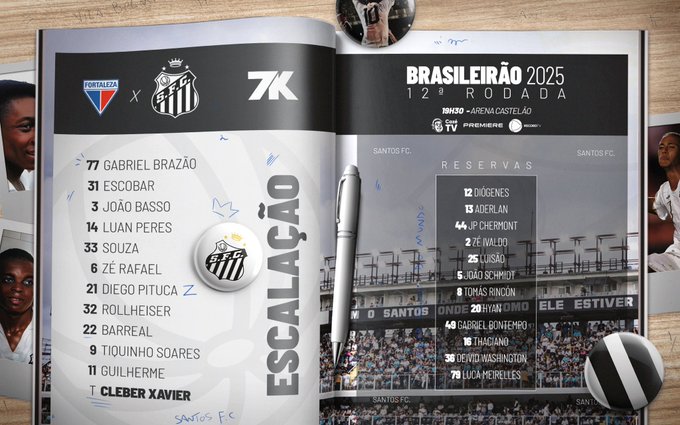 Santos está definido para enfrentar o Fortaleza