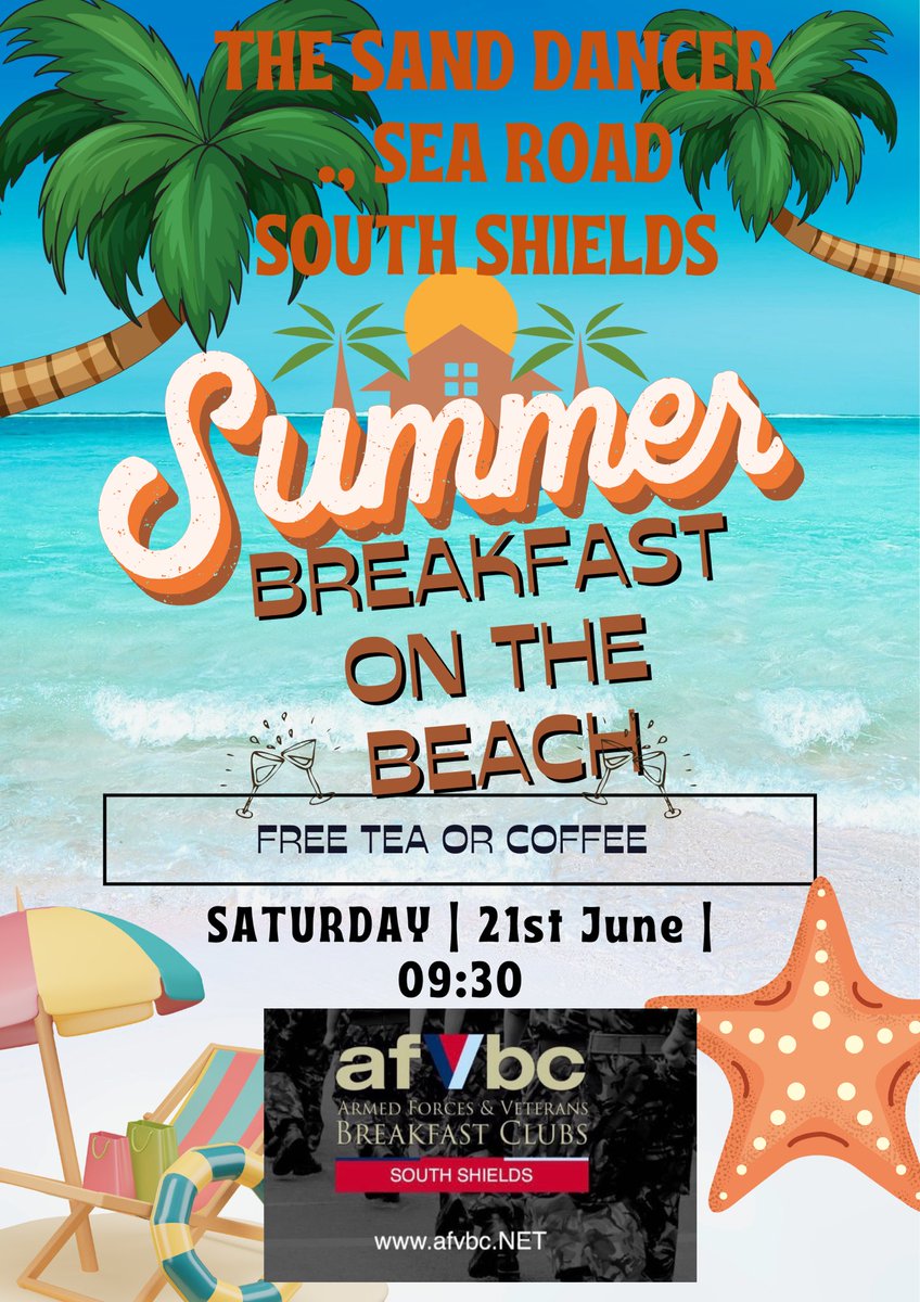 Breakfast on the Beach at the Sand Dancer. 09:30 Only £5