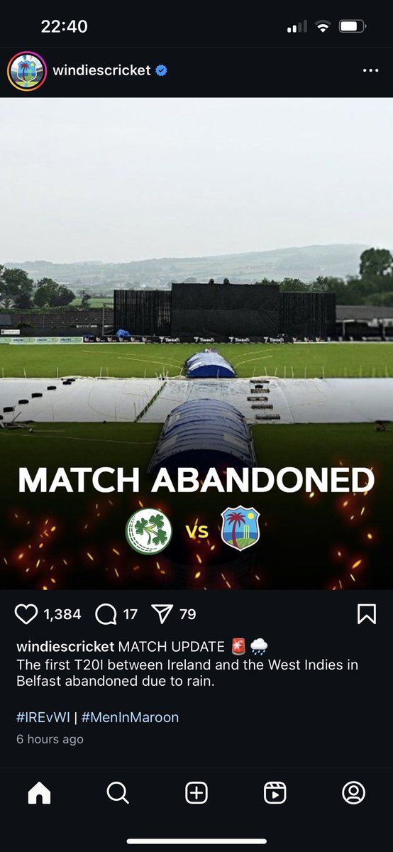 Good thing the game was called off as the West Indies went to Antrim instead of Derry
