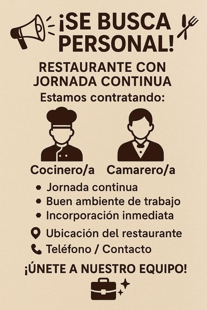 Restaurante A Cabana 
Solo turno de mañana