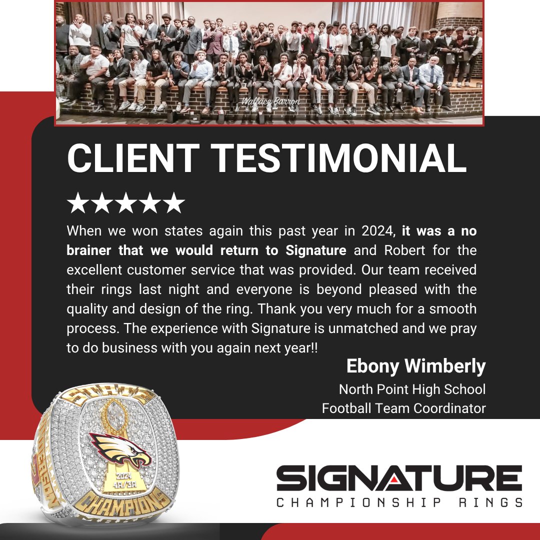 It’s always an honor to celebrate a championship moment—but it means even more when a team comes back to us for their 2nd one. Thank you, North Point High School (MD) for trusting Signature to help commemorate your incredible journey again. We’re proud to be part of your legacy!
