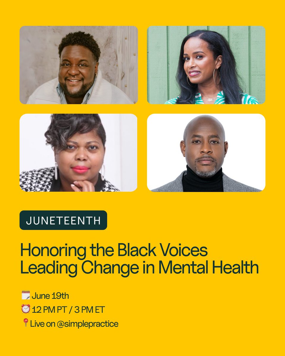 This Juneteenth, we reflect, we uplift, we honor.
Join us for a conversation rooted in Black joy, healing, and what it means to truly be seen in mental health spaces.

✨ Host: Moe Ari Brown
🎙️ Featuring: Dr. Jennifer Noble, Ebonie Potter, and Bashea Williams
📍 June 19 at 12PM