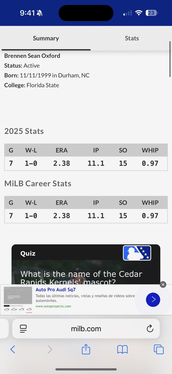Oyster River Bobcats Baseball (@orhsbaseball25) on Twitter photo Bobcat alumni <a href="/OxfordBrennen/">Brennen Oxford</a> 2025 stats to start his journey to the MLB!
Keep up the good work Brennan! Bobcat alumni <a href="/OxfordBrennen/">Brennen Oxford</a> 2025 stats to start his journey to the MLB!
Keep up the good work Brennan!